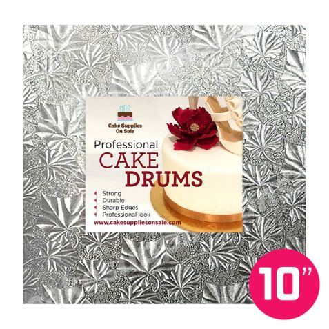 10" Silver Square Drum 1/2"