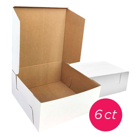 14x14x6 White/Brown Kraft Cake Box, 6 ct.