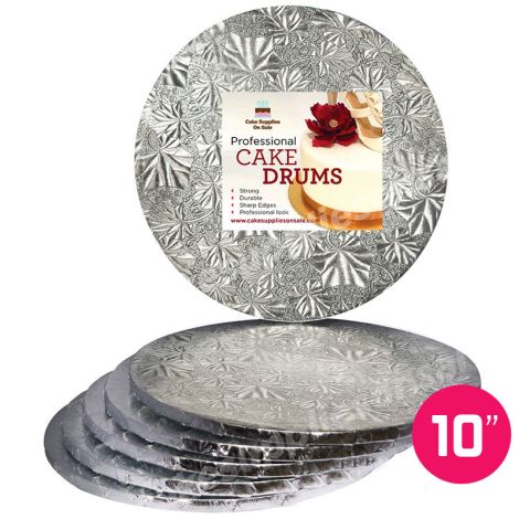 10" Silver Round Drum 1/2", 6 count