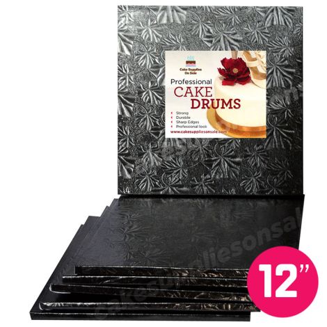 12" Black Square Drum 1/2", 6 count