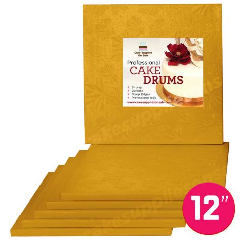 12" Gold Square Drum 1/2", 6 count