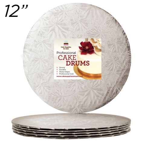 12" Silver Round Thin Drum 1/4", 6 count