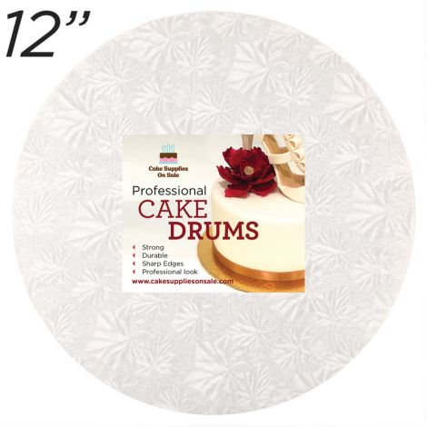 12" White Round Thin Drum 1/4"