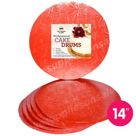 14" Red Round Drum 1/2", 6 count