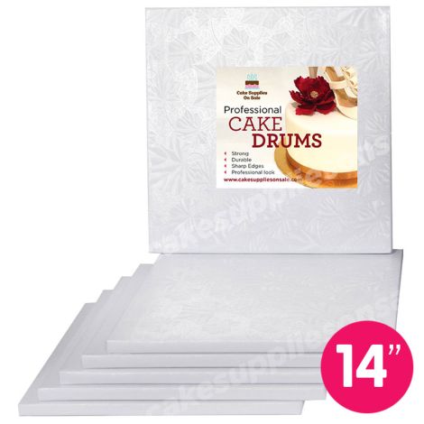 14" White Square Drum 1/2", 6 count