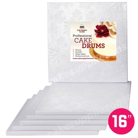 16" White Square Drum 1/2", 6 count