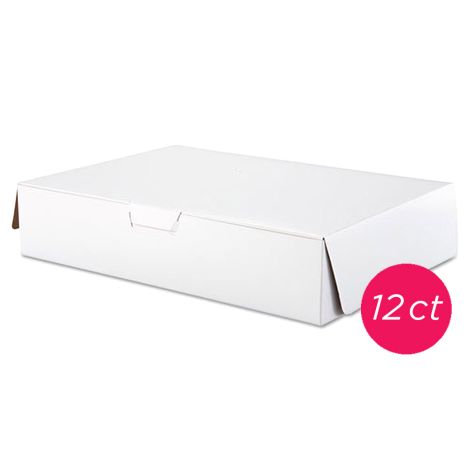 19x14x4 1/2 White Half Sheet Cake Box 12 ct