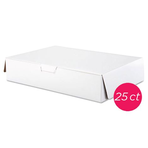 19x14x4 1/2 White Half Sheet Cake Box 25 ct