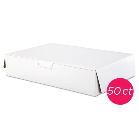 19x14x4 1/2 White Half Sheet Cake Box 50 ct
