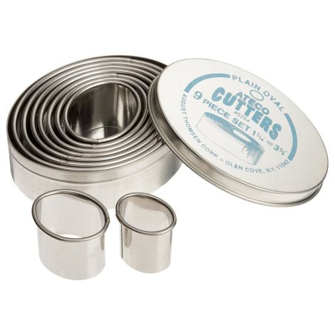 Plain Oval Cutter Set 9 pc