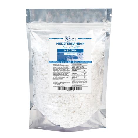 Mediterranean Sea Salt, Medium Grain 5 lb., by Salt 4U