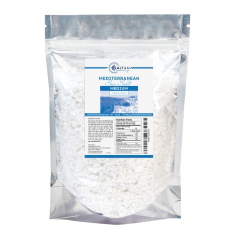 Mediterranean Sea Salt, Medium Grain 10 lb., by Salt 4U