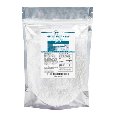 Mediterranean Sea Salt, Fine Grain 1 lb. by Salt 4U