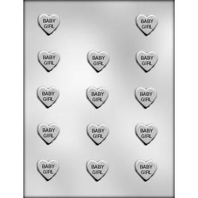 1" Baby Girl Heart Choc Mold