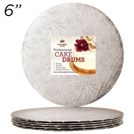 6" Silver Round Thin Drum 1/4", 25 count