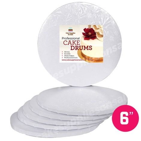 6" White Round Drum 1/2", 6 count