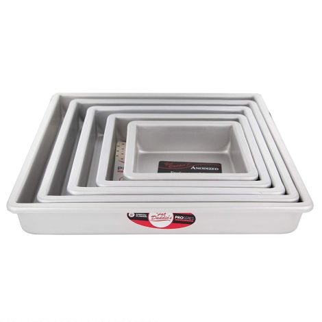 Fat Daddio's Square Cake Pan Set 4"- 6"-8"-10"-12"