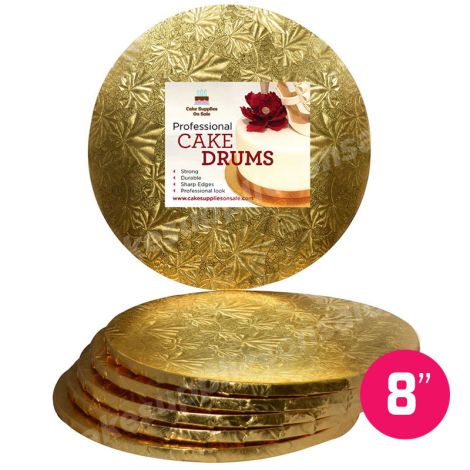 8" Gold Round Drum 1/2", 6 count