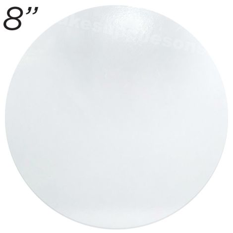 8" White Round Masonite Cake Board - 6 mm thick