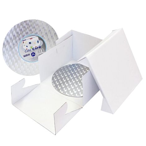 12in White Round Cake Card & Cake Box