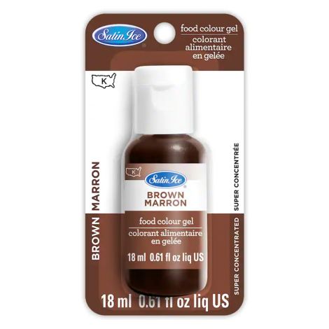 Satin Ice Brown Food Color Gel 0.61 oz.