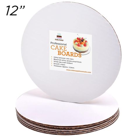 12" Round Coated Cakeboard, 25 ct