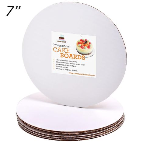 7" Round Coated Cakeboard, 25 ct