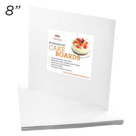 Cakeboard Square 8", 12 ct
