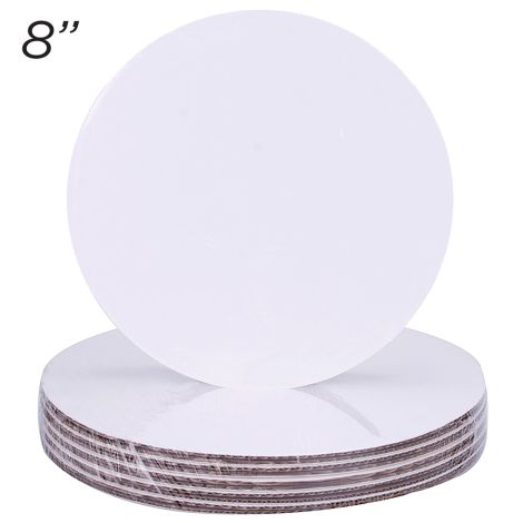 8" Round Coated Cakeboard, 25 ct