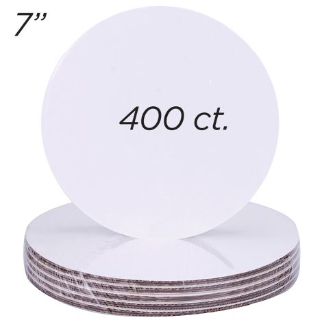 7" Round Coated Cakeboard, 400 ct