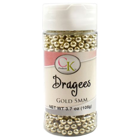 Gold 5mm Dragee, 3.7 oz