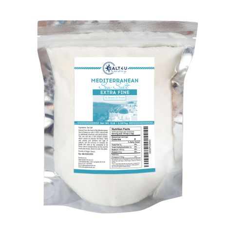 Mediterranean Sea Salt, Extra Fine Grain 5 lb., by Salt 4U