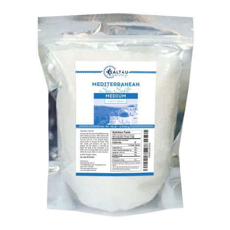 Mediterranean Sea Salt, Medium Grain 10 lb., by Salt 4U