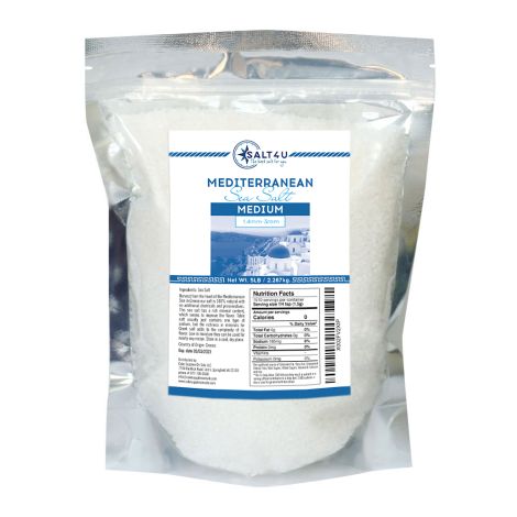Mediterranean Sea Salt, Medium Grain 5 lb., by Salt 4U