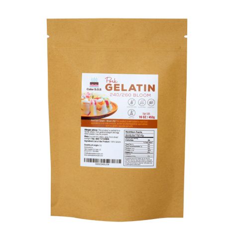 Pork Gelatin 240/260 Bloom, 16 oz
