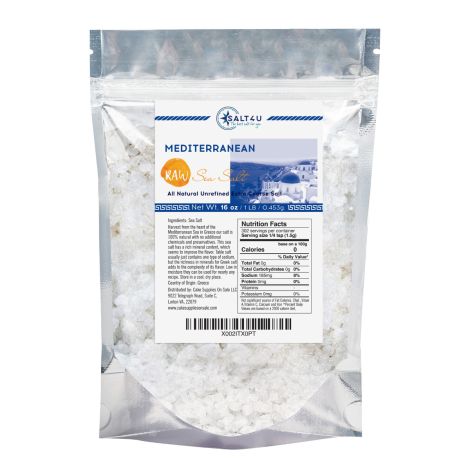 Mediterranean Raw Organic Sea Salt 1 lb. by Salt 4U