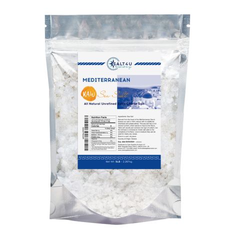 Mediterranean Raw Organic Sea Salt 5 lb. by Salt 4U