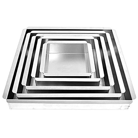 Square Cake Pan Set 4.5"- 6"-8"-10"-12"