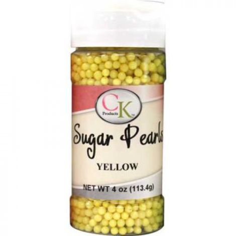 Yellow 3-4mm Sugar Pearls 4 OZ