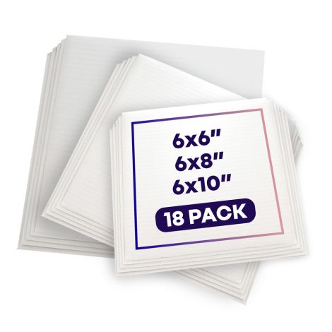6"-8"-10" Square Coated Cakeboards Set, 6 pcs.