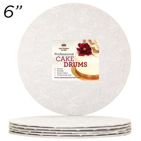 6" White Round Thin Drum 1/4", 25 count