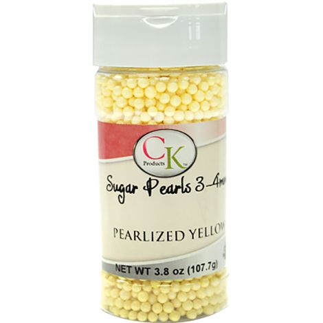 Yellow 3-4mm Sugar Pearls 3.6 OZ