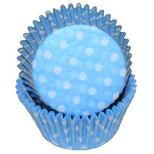 Light Blue Polka Dot Mini Baking Cups, 500 ct.