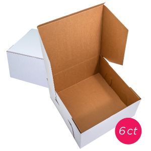 14x14x6 White/Brown Kraft Cake Box, 6 ct.