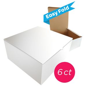 12x12x6 Easy Fold White/Brown Kraft Cake Box, 6 ct.