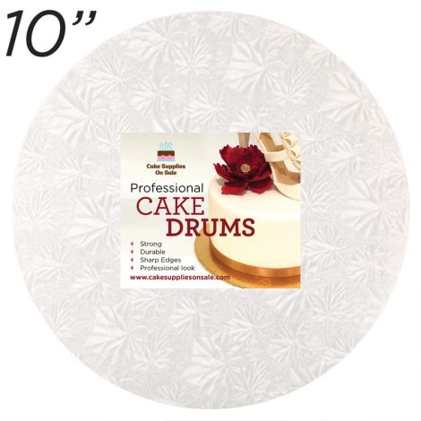 10" White Round Thin Drum 1/4"