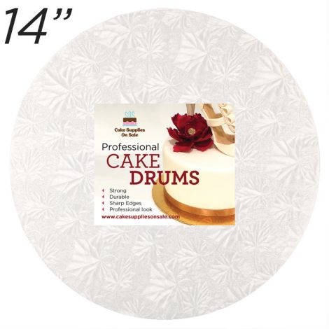 14" White Round Thin Drum 1/4"
