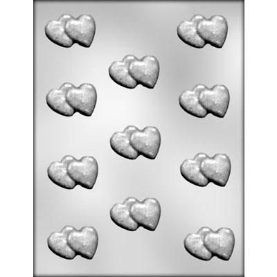 1" Double Heart Choc Mold