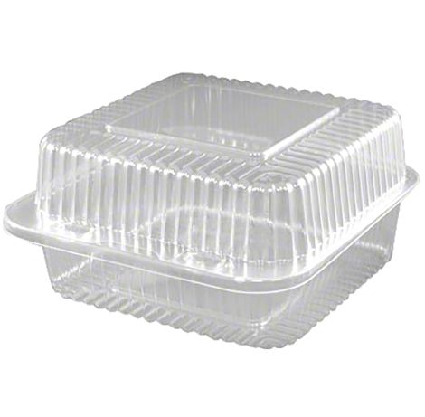 6" Deep Square Hinge Container, 25 ct