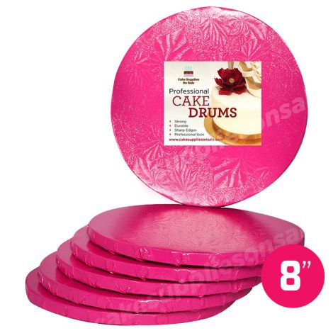 8" Pink Round Drum 1/2", 6 count